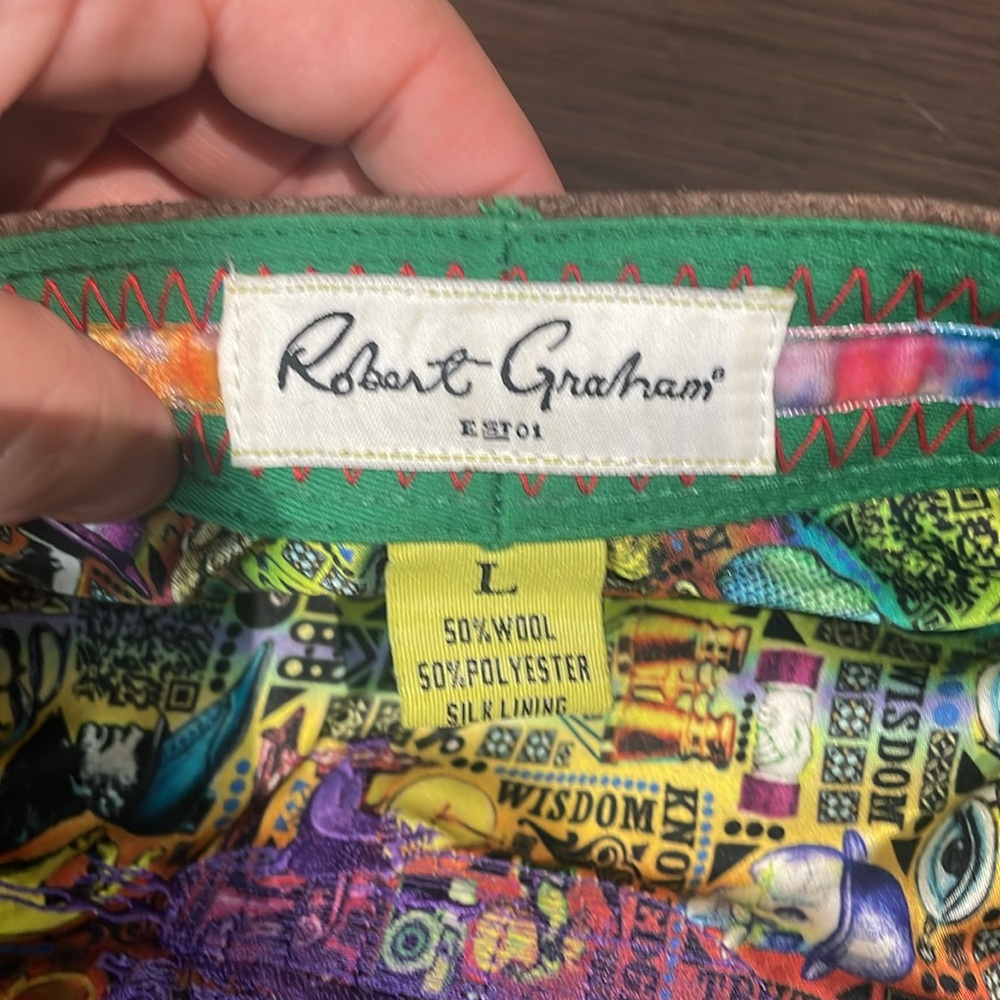Robert Graham Wool Herringbone 8/4 Newsboy Cap Apple Jack Hat Suede Peaky Gatsby - Picture 4 of 5